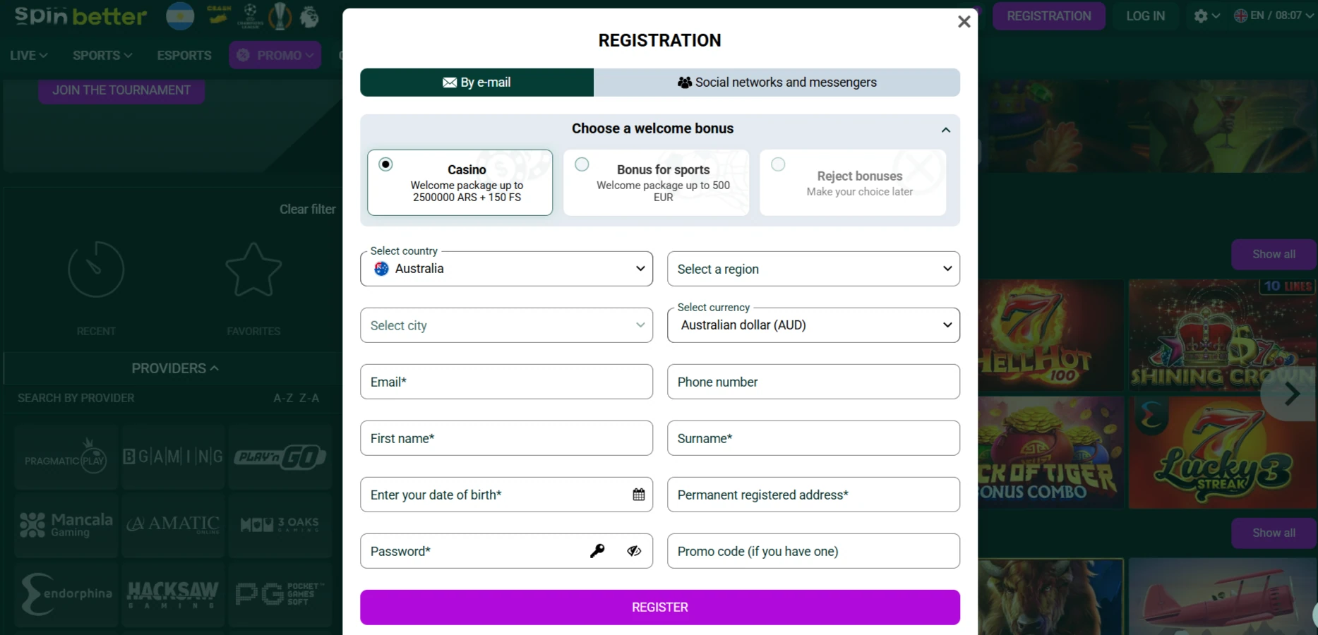 SpinBetter Registration Australia – Account Setup Guide