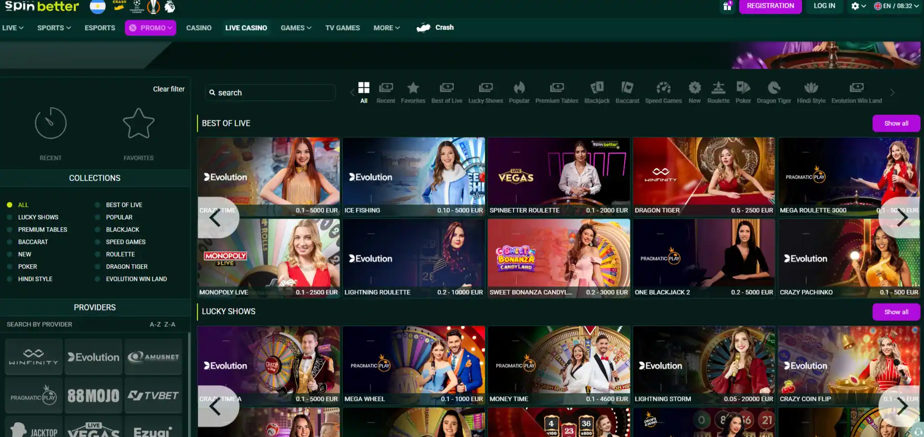 SpinBetter Live Casino – Tables, Studios and Mobile Play